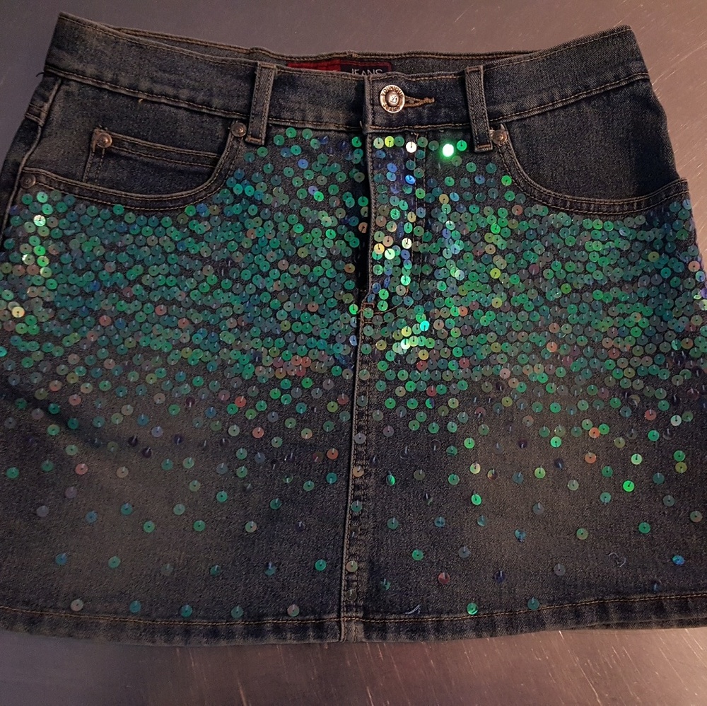 Younique Sequin Jean Skirt